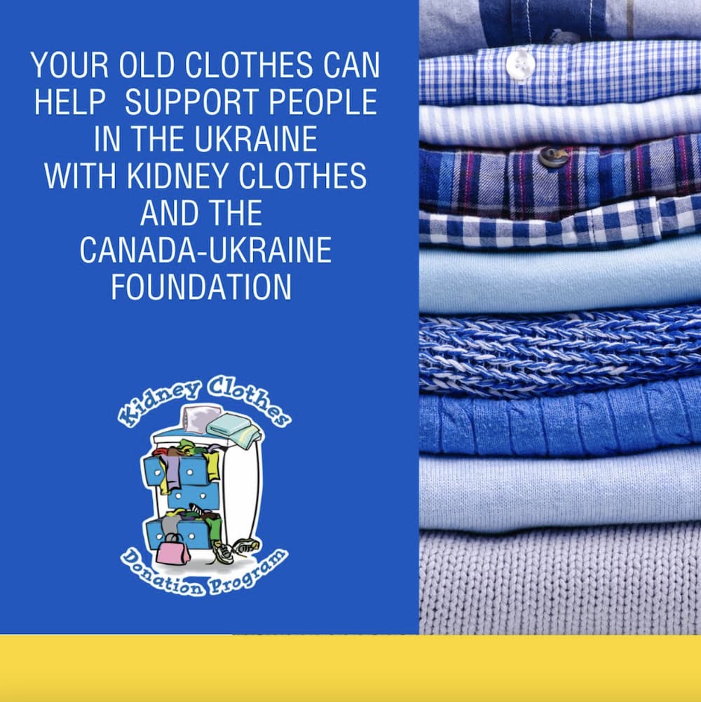 kidney clothes asking for donation support to clothe the people in Ukraine what to do with worn out clothes you can't donate