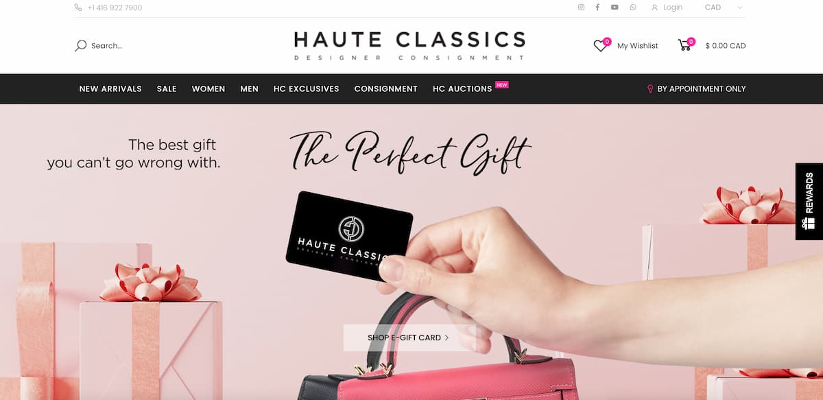 Haute Classic website banner